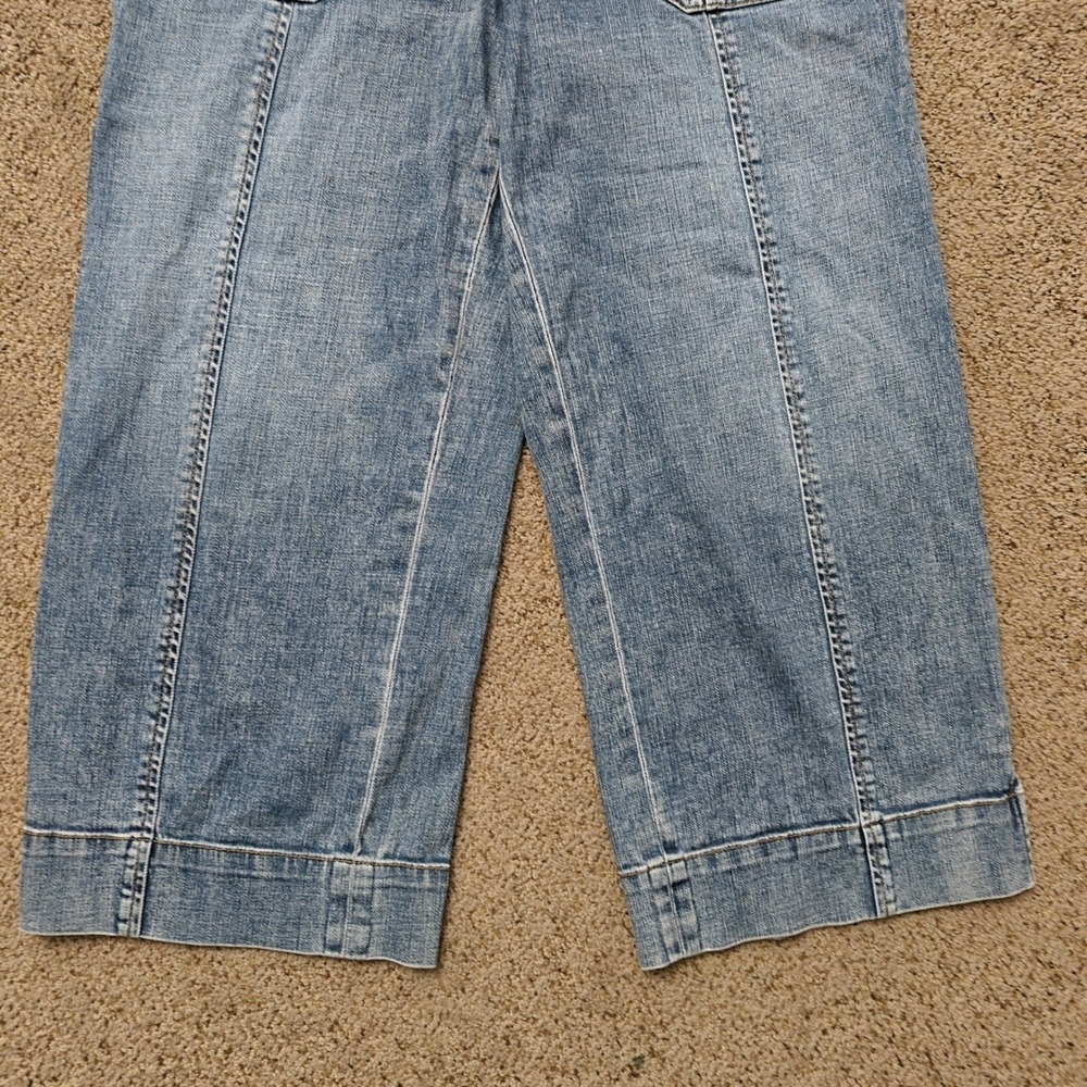 Karl Lagerfeld Paris Womens 12P Blue Wide Leg Crop Button Fly Jeans LQ5T2249 - Picture 4 of 15
